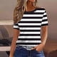 thumbnail image 4 of Camiseta de Manga Corta de Verano para Mujeres Delgada Moda Casual Impresa No Estructurada Cuello Redondo Mujer Manga Corta Tops Casual, 4 of 4