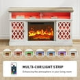 thumbnail image 2 of Farmhouse Fireplace TV Stand for 75 inch with LED Light, Adjustable Storage Shelves, Glass Doors, Media Entertainment Center with Fireplace for Living Room, Bedroom, White, 2 of 10