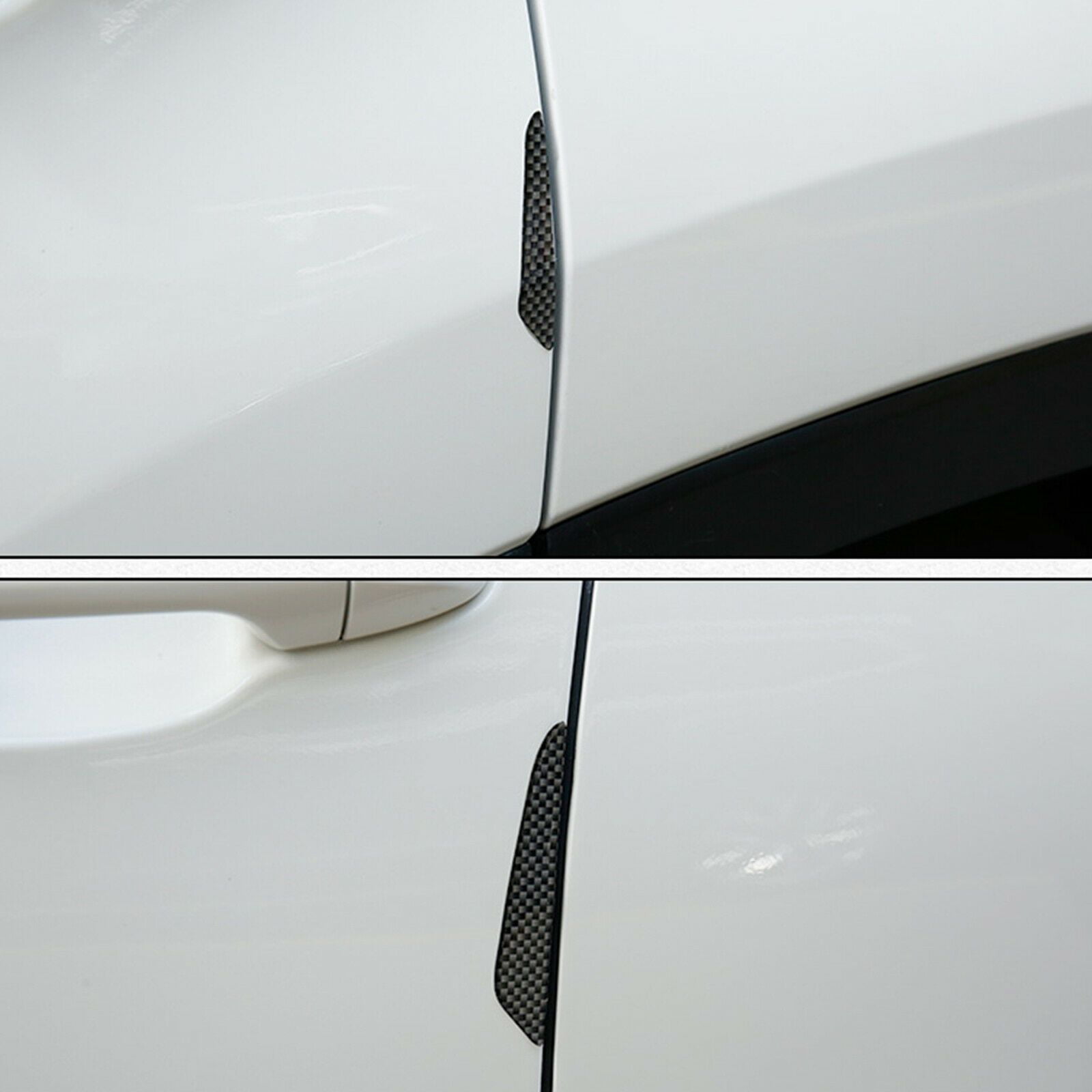 Xotic Tech Carbon Fiber Universal Auto Rear View Mirror Anti-Scratch Door Side Edge Protection Guard Anti Trim Sticker Guard Strip Protector Trim for Cars SUV Pickup Truck 