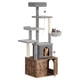 thumbnail image 2 of Yeshouse Árbol para gatos 2 en 1 con caja de arena oculta, torre para gatos de varios niveles con poste rascador y bolas colgantes, hamaca espaciosa y condominio interior para gatos, 2 of 8