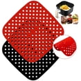 thumbnail image 1 of Reusable Air Fryer Liners – Square, Non-Stick Silicone Air Fryer Basket Mats | Air Fryer Accessories For Cosori, Ninja, Cozyna, Dash and More | BPA Free in Kitchen, 1 of 2