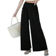 thumbnail image 2 of Pantalones de Yoga de Pierna para Mujer, Informales, Holgados y Cómodos, de Cintura Alta, con Bolsillos. Negro S, 2 of 7