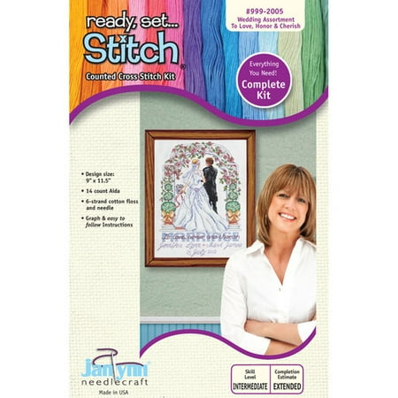 Janlynn 9x11.5 Love, Honor, Cherish Cross-Stitch Kit