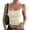Yellow, variant on Womens Square Neck Cami Tops Thin Straps Cropped Fitted Casual Everyday Fashion Summer Blouses Brown M