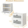 thumbnail image 7 of Double Layer Large Bread Box for Kitchen Counter, Wooden Corner Bread Storage Container with Acrylic Window, White, 7 of 7