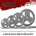 thumbnail image 3 of FlexWave 85LB Standard 1" Cast Iron 3-Grip Weight Plates Set, Light Gray, 3 of 7