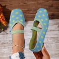 thumbnail image 5 of KIJBLAE Women's Stripe Polka Dot Low Cut Moccasin Flats, Slip On Soft Sole Trendy Daily Casual Shoes Sky Blue 43, 5 of 9