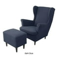thumbnail image 2 of Ounissouiy 3 pack/lote, cómoda y elegante, funda para sillón orejero y funda para taburete otomano, además de decoración del hogar Decoración del hogar azul oscuro, 2 of 6