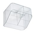 thumbnail image 4 of Caja de almacenamiento de escritorio, organizador trapezoidal, estuche de plástico PP para brochas de maquillaje, 4 rejillas transparentes., 4 of 12