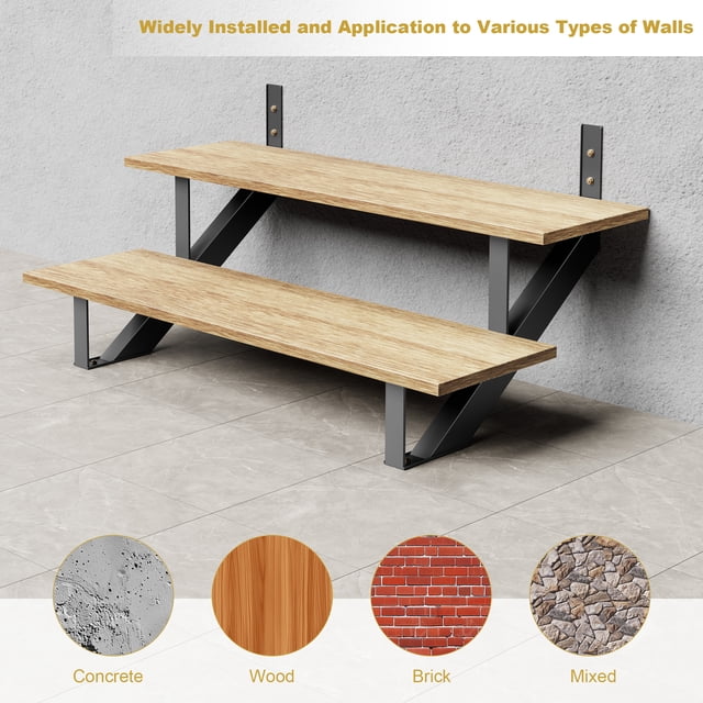 EDTara Surélévateur d'Escalier en Métal Robuste, Lot de 2, pour Terrasses Extérieures, Stringer en Acier Durable, Supporte 600 Lb, Résistant à la Corrosion, Installation Facile pour Escaliers Extérieurs
