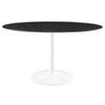 thumbnail image 3 of Modway Lippa 54" Round Artificial Marble Dining Table in White Black, 3 of 6