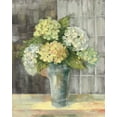 thumbnail image 2 of Rowan, Carol 12x14 Black Ornate Wood Framed with Double Matting Museum Art Print Titled - Yellow Hydrangea Gray, 2 of 4
