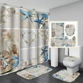 thumbnail image 4 of 4 PCS Noël 3D Impression Numérique Rideaux de Douche avec Tapis Couvercle de Toilette Couvercle pour Salle de Bain, 4 of 6