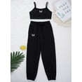 thumbnail image 4 of Yeahdor Kids Girls 2Pcs Sports Suit Sleeveless Butterfly Prints Crop Vest with Pants Set for Gym Running, 4 of 7