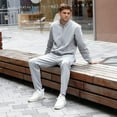 thumbnail image 4 of Tracksuits Men,Full Zip Athletic Sport Sweatsuits Outfits 2 Piece,Polo Jogging suits for Men-Grey，XL, 4 of 5