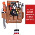 thumbnail image 2 of FUERI Professional 4 Pocket Electrician Tool Pouch Tool Bag Kit | High Grade Premium Leather, Riveted Reinforcement Organizer Tool Holder | Carpenters Tool Pouch 4 Pockets, 2 of 5