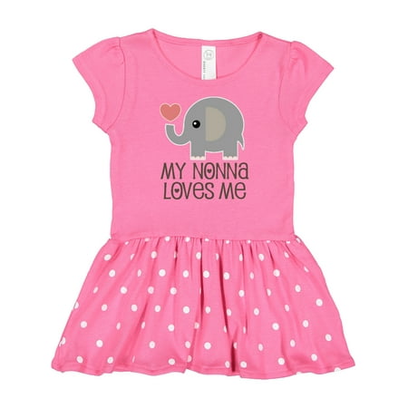 

Inktastic My Nonna Loves Me Baby Boy Girl Elephant Gift Baby Girl Dress