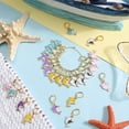 thumbnail image 4 of 30Pcs 5 Colors Cute Knit Stitch Markers Knitting Crochet Markers Enamel Dolphin Planner Charms Removable Leverback Locking Stitch Marker Mixed Color, 4 of 5