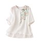 thumbnail image 1 of Primavera Tops para las Mujeres Algodón, Algodón Y Lino Impreso, Manga Corta Cuello Redondo Top / Camisa, 1 of 4