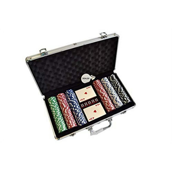 HAN'S DELTA Poker Chip Set 11.5 Gram for Texas Holdem, Blackjack, Casino Gambling with Aluminum Case, Cards, Dealer Button (Choose 300 or 500 Chips Set) (300 Chips Set)