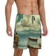 thumbnail image 2 of Fotbe Serene Coastal Blue Sky Pantalones Cortos de Pijama para Hombre, Ropa de Dormir, Pantalones de Pijama Cortos para Hombre-Large, 2 of 6