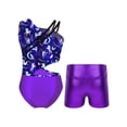 thumbnail image 2 of TTAO Girls 2 Piece Gymnastics Outfits Sleeveless Leotard with Short Athletic Ballet Dance Biketard Purple 8, 2 of 7