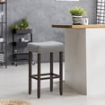 thumbnail image 3 of Giantex 29 Inch Backless Counter Height Stools, Upholstered Counter Saddle Chairs w/Thick Cushion & Solid Wood Legs (Gray,4), 3 of 8