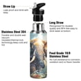 thumbnail image 3 of Elephant Trees Clouds Sports Water Bottle with Straw Lid Insulated Stainless Steel Leak Proof BPA Free Thermal Mug with Handle for Gym Yoga Cycling Camping, 3 of 8