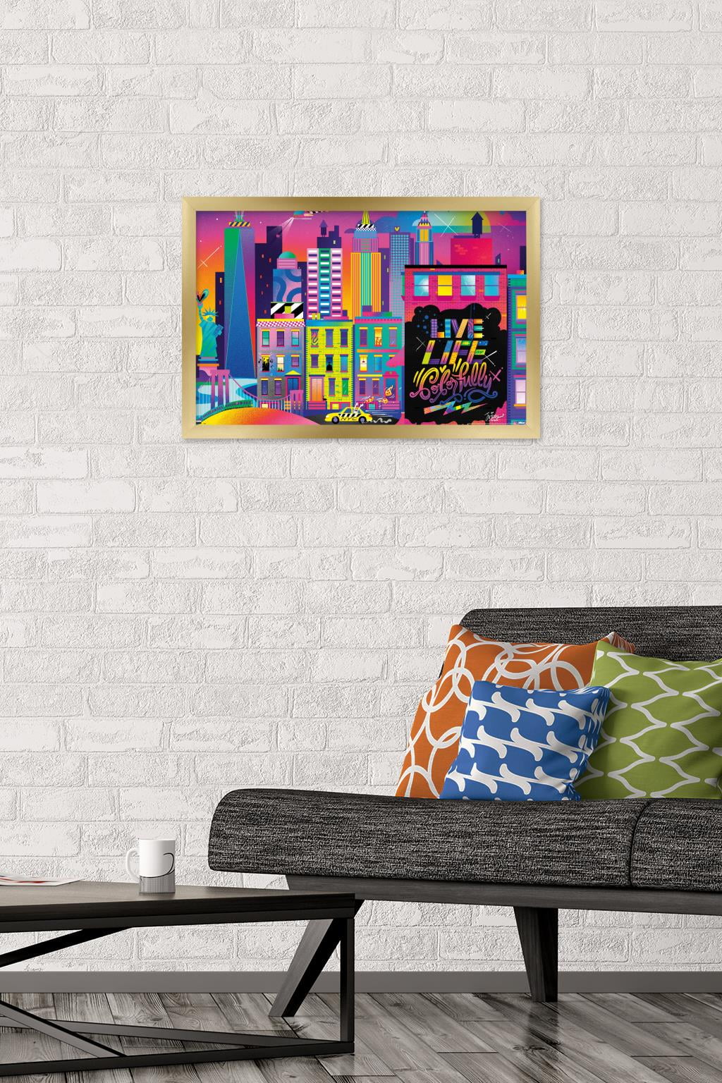 Jason Naylor - Live Life Colorfully Wall Poster, 14.725" x 22.375", Framed