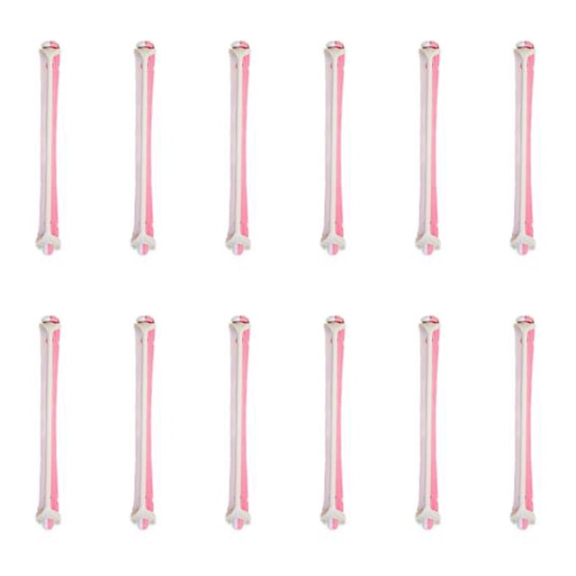 12 Pieces Perm Rods with Perm Rod Bands Cold Rods Assorted Sizes Perming Curler DIY Hair Styling Beauty Salon Tools