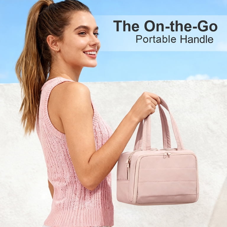 Gynky Makeup Bags Puffy Travel Toiletry Bag for Women, Lightweight Large  Wide-Open Travel Bag Cosmetic Organizer Bag with Handle Water-Resistant  Travel Essentials for Toiletries Accessories, Pink - Walmart.com