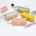 thumbnail image 4 of Bolsa de papelería portátil Bolsa de lápices de doble capa de tela Oxford con doble tirador Bolsa de lápices con cremallera portátil para estudiantes de primaria y secundaria de gran capacidad, 4 of 6