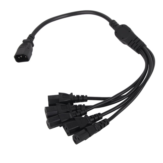 Cable Adaptador De Corriente C14 A 5 X C13, Macho A Hembra, Cable De Alimentación Divisor Tipo Y De PVC, Portátil, 1,6 Pies, Reduce El Desorden De Cables, Plug And Play Para PC