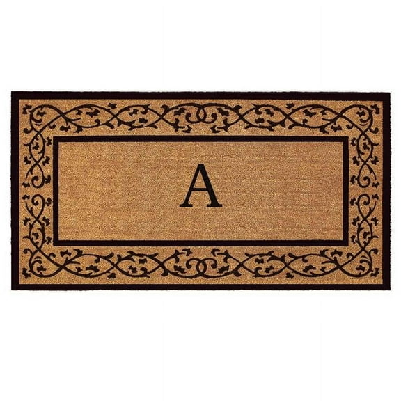 Calloway Mills  30 x 48 in. Abbington Monogram Rectangular Doormat, Natural & Black - Letter A