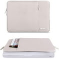 thumbnail image 2 of Mosiso Polyester Vertical Style Water Repellent Laptop Sleeve Case Bag Cover with Pocket for MacBook Air 15 inch M3 A3114 M2 A2941 2023 2024 / Pro 15 inch A1990 A1707, Stone Gray, 2 of 5
