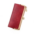 thumbnail image 6 of GOIACII Womens Wallet Ladies Vintage Billfold Compact Card Holder Long Zip Clutch Purse with Kiss Lock Black, 6 of 8