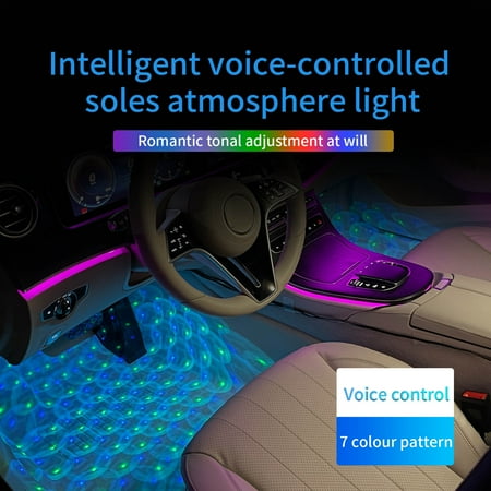 

Kuluzego Car Led Colorful Voice Control Rgb Interior Room Usb Music Rhythm- Light