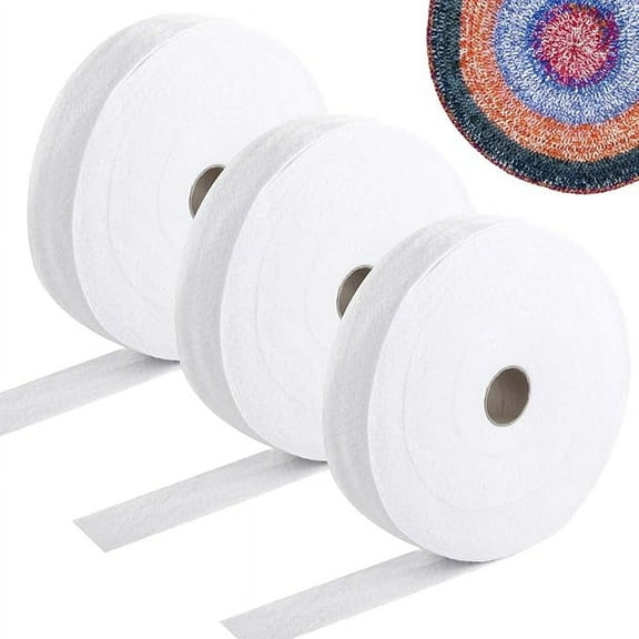 Wekvgz 3 Rolls Jelly Roll Batting Strip Polyester Quilt Batting Roll Cotton Batting Jelly Roll Rug Batting White Jelly Roll Batting Strip for Jelly Roll Rugs Throw Rugs Braided Rug