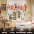 thumbnail image 5 of Spring Retro Swag Curtain Valance for Windows, Orange Purple Red X-ray Tulips Flower Leaf Window Treatments Short Swag Topper for Kitchen Windows Bathroom Bedroom, 36"x45", 5 of 8