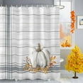 thumbnail image 2 of Shower Curtains for Bathroom-60"x72",White Pumpkin Fall Orange Maple Leaf Waterproof Bath Curtain Grommet Shower Curtain Set, 2 of 7
