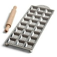 thumbnail image 1 of Kings County Tools Square Ravioli Maker Mold | Produce 2 Square Shape | Easy to Use | Wooden Pasta Roller Included | Non-Slip Rubber Foot Insert | Kitchen Necessity | Made in Italy, 1 of 1