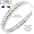 thumbnail image 5 of Camila Paris CP3468 French Headband for Women, Handmade White and Gray, Strong Hold Grip Women's Hair Band, Ligth and Very Flexible, No Slip and Durable Styling Girls Hair Accessories, Made in France, 5 of 6