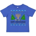 thumbnail image 3 of Inktastic Happy Chrismukkah Sweater Style with Menorah and Trees Boys or Girls Toddler T-Shirt, 3 of 5