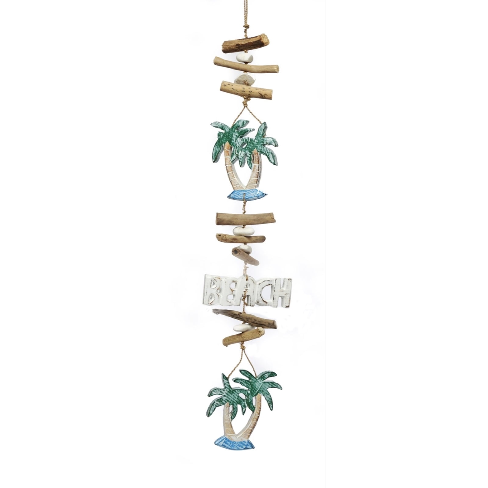 Beach Driftwood Hanging Strand with Palm Trees Home Coastal Decoration Wood New
