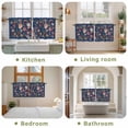 thumbnail image 6 of Navy Blue Flowers Tier Curtains, Spring Vintage Floral Leaves Farmhouse Light Filtering Kitchen Curtains, 2Pcs Rod Pocket Half Window Treatments Panels for Sink Cafe Cabinet Camper 27.5x24 Inches, 6 of 9