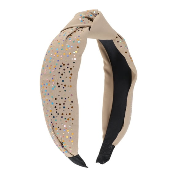 Unique Bargains 1 Pc Headband Sequins Hair Accessories for Women Khaki