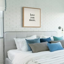 Kate and Laurel Sylvie Love You More Flinen Framed Canvas Wall Art by Maggie Price of Hunt and Gather Goods , 22x22 Natural, Simple Romantic Art for Wall