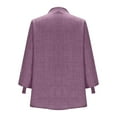 thumbnail image 7 of TKLPEHG 3/4 Sleeve Tops for Women Cotton Linen Roll Sleeve Tunic Tops Spring Soft Lightweight V-Neck Solid Color Blouses (Purple,XXL), 7 of 7