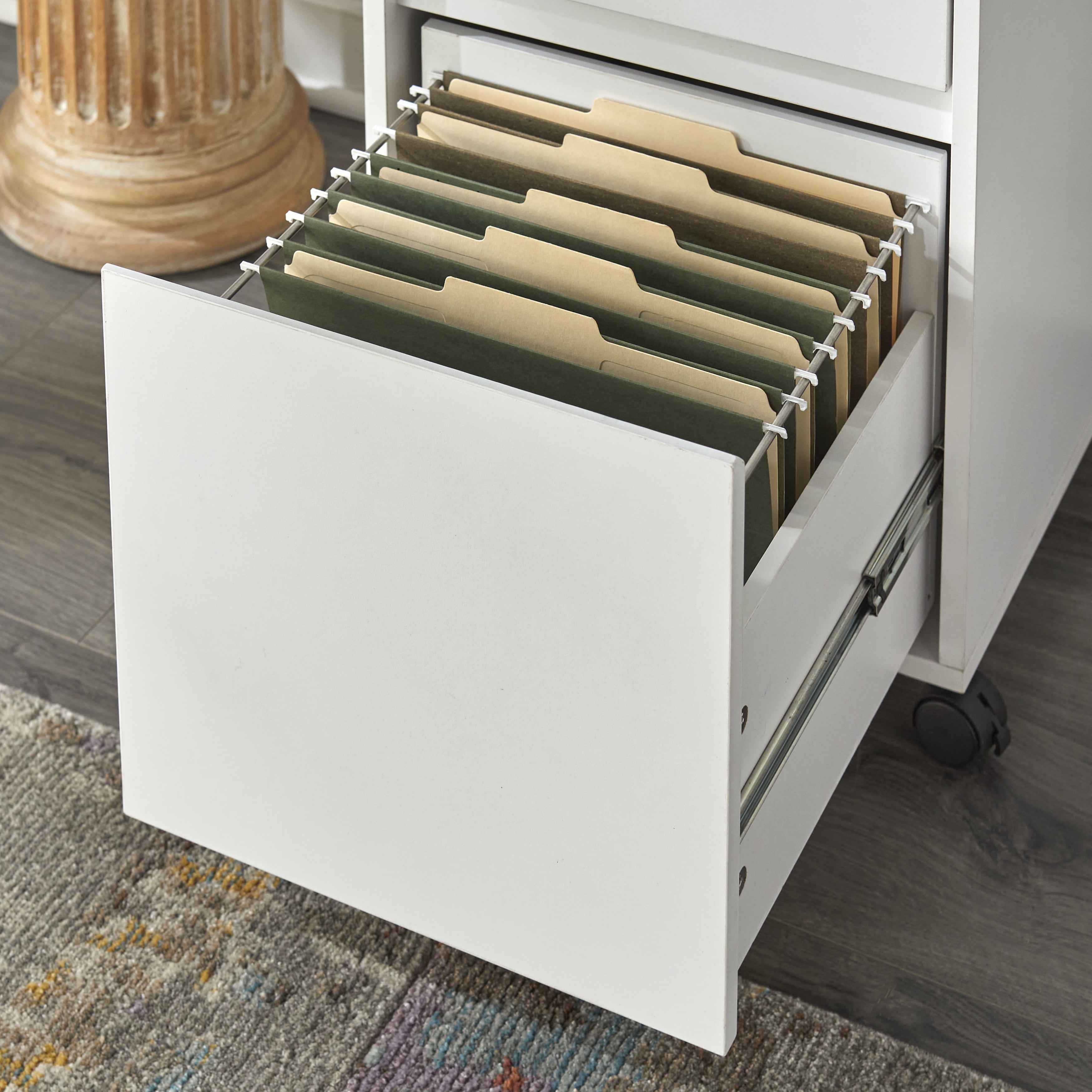 TMS Harlee 2 Drawer Rolling File Cabinet, Gray