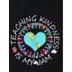 thumbnail image 5 of Camiseta informal de manga corta con cuello redondo y estampado de libro y letras para mujer, color negro. Camiseta gráfica "Enseñando la Amabilidad" con Corazón y Tierra. Algodón transpirable. Lavabl, 5 of 7